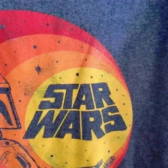 COPY - Star Wars Mens' Boba Fett Outline On A Circular Sunset Gradient T-Shirt … - Picture 5 of 9